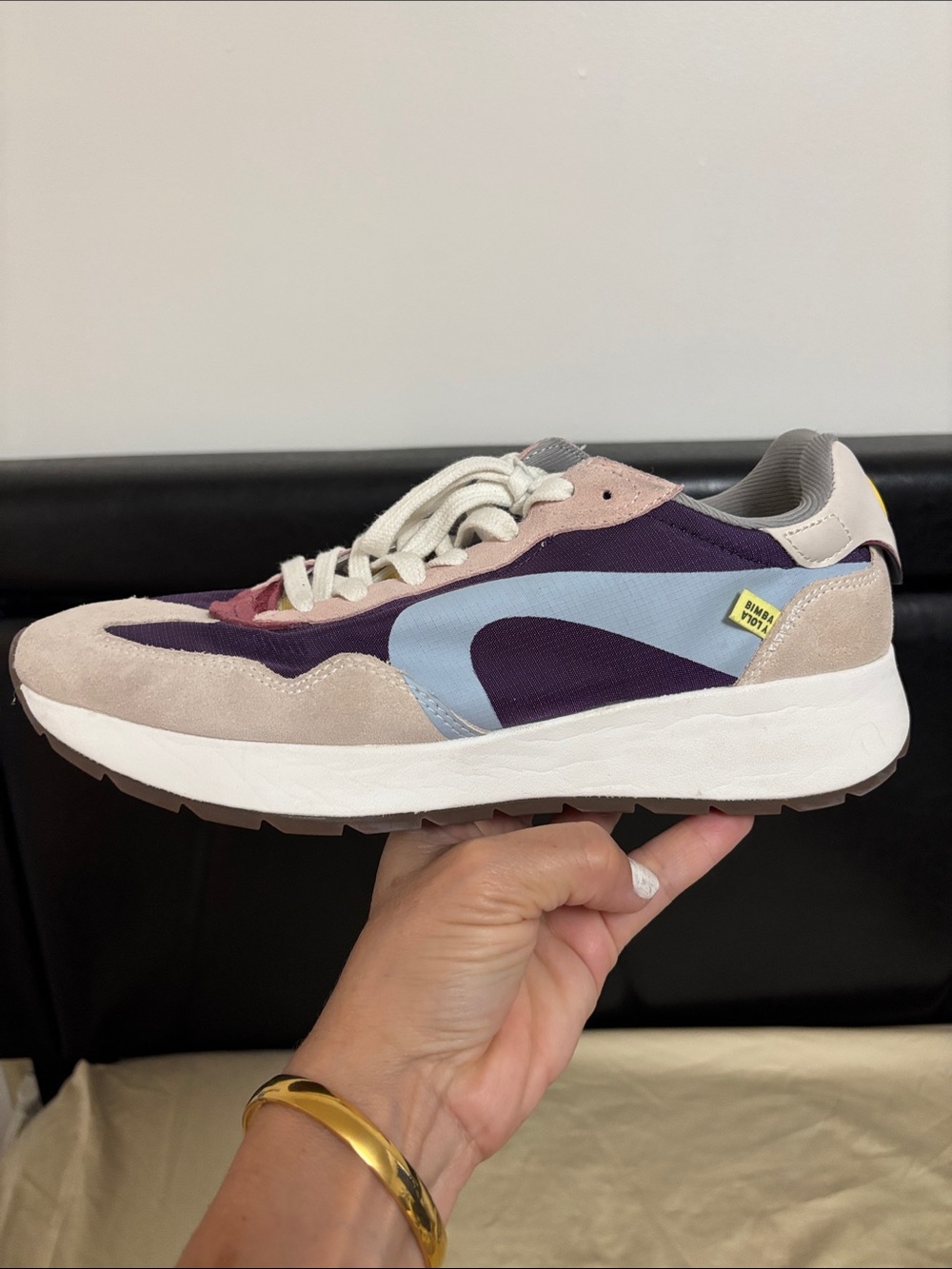 Women's Retro Sneakers in Purple, Light Blue & Cream - Picture 8 of 11